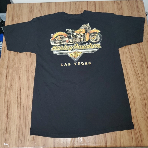 Harley-Davidson Cafe Las Vegas Men's T-Shirt  Large Black  Short Sleeve V-Twin - Picture 4 of 6